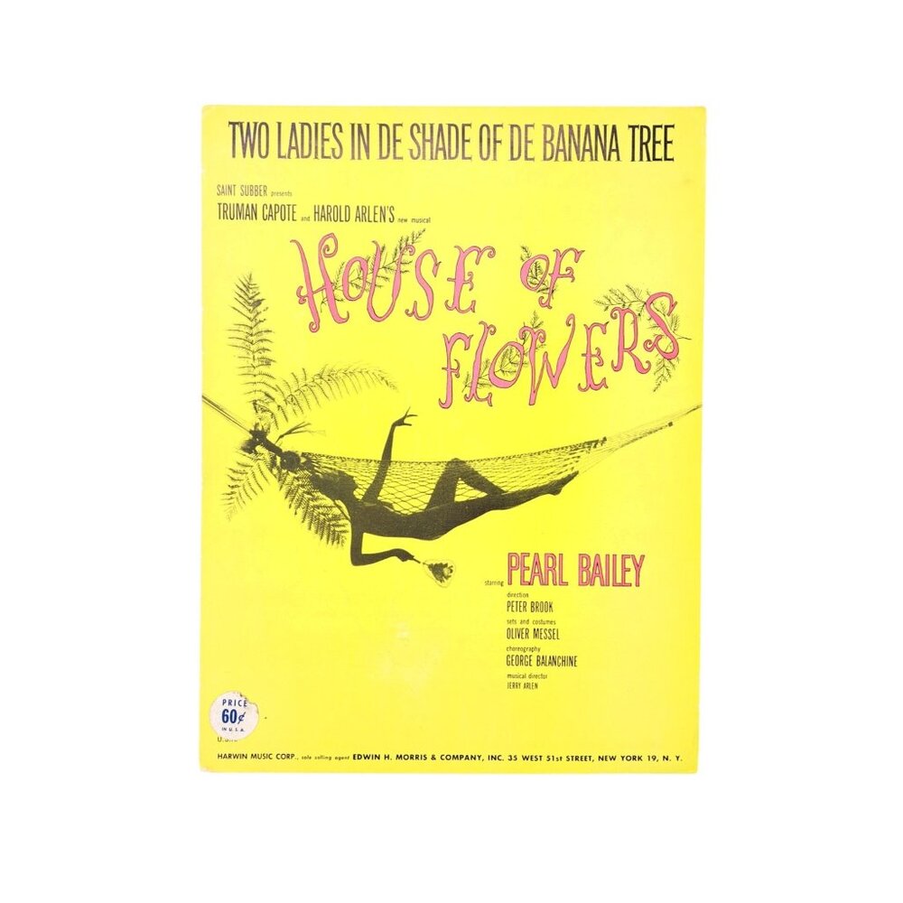 Vintage House Of Flowers Sheet Music Two Ladies In Shade Of De Banana Tree 1954